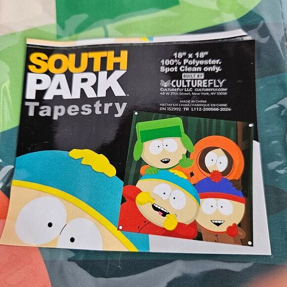 South Park Tapestry Culturefly 18" x 18" Polyester Cartman Kyle Stan Kenny Flag - Picture 2 of 9